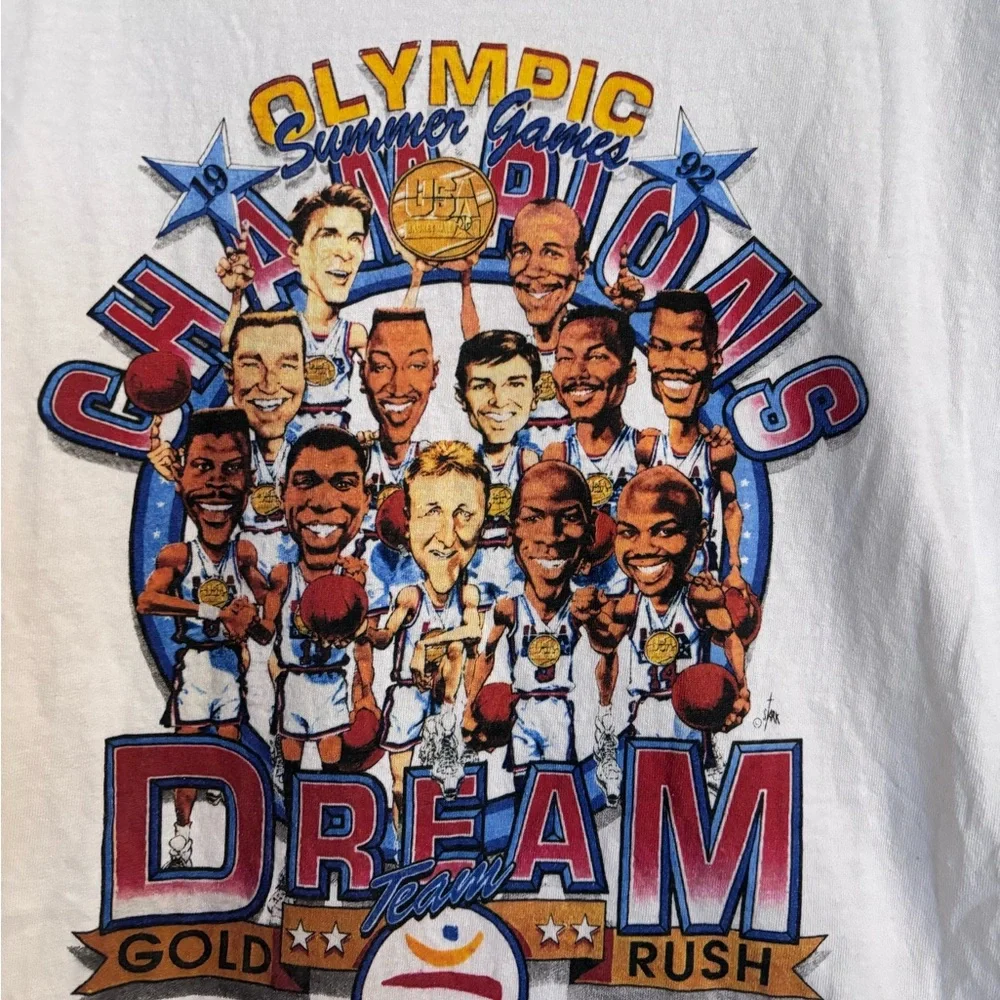 1992 Dream Team Basketball Olympic  T-Shirt Men's SZ L Y2K Streetwear